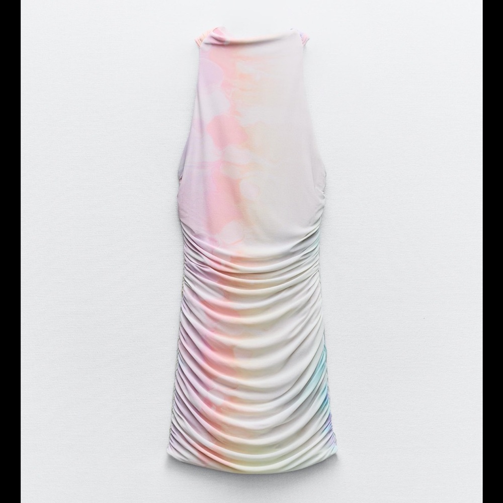 Zara Printed Tulle Short Dress Sise M